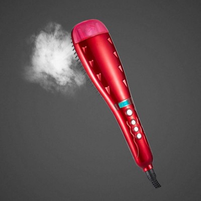 online professional electric fast  vapor steam hair straightener comb brush