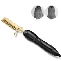 Amazon High Heat Ceramic Hair Straightener Pressing Electric Hot Combstraight Hot Comb Electric Hair Straightener Curler