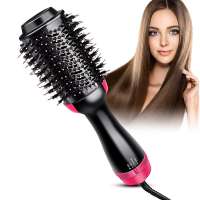 Factory price multi color hair hot curling brush 2 in 1 hair straightener comb curler