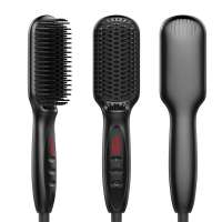 LCD Digital 360 degrees rotation electric Ionic Hair Straightener Brush Comb for men