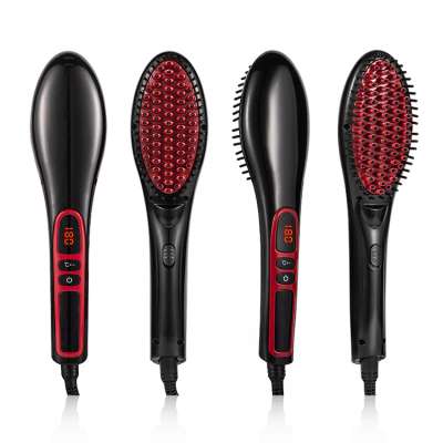 ionic electric heated hair straightener comb brush with lcd display