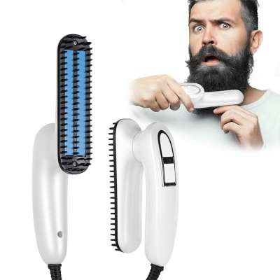 beard straightener electric hot comb and   quick styling ceramic beard straightening brush for men